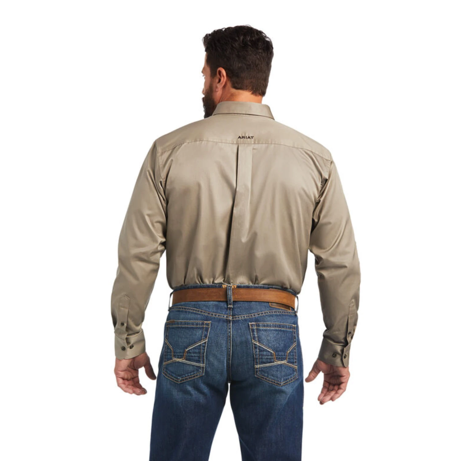 Ariat® Men's Brindle Brown Clasic Fit Logo Button Down Shirt 10040700 - Image 2