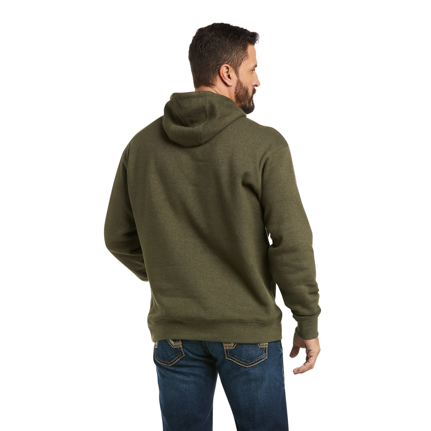 Ariat Men's Basic Brine Olive Double American Flag Hoodie 10037529 - Image 2