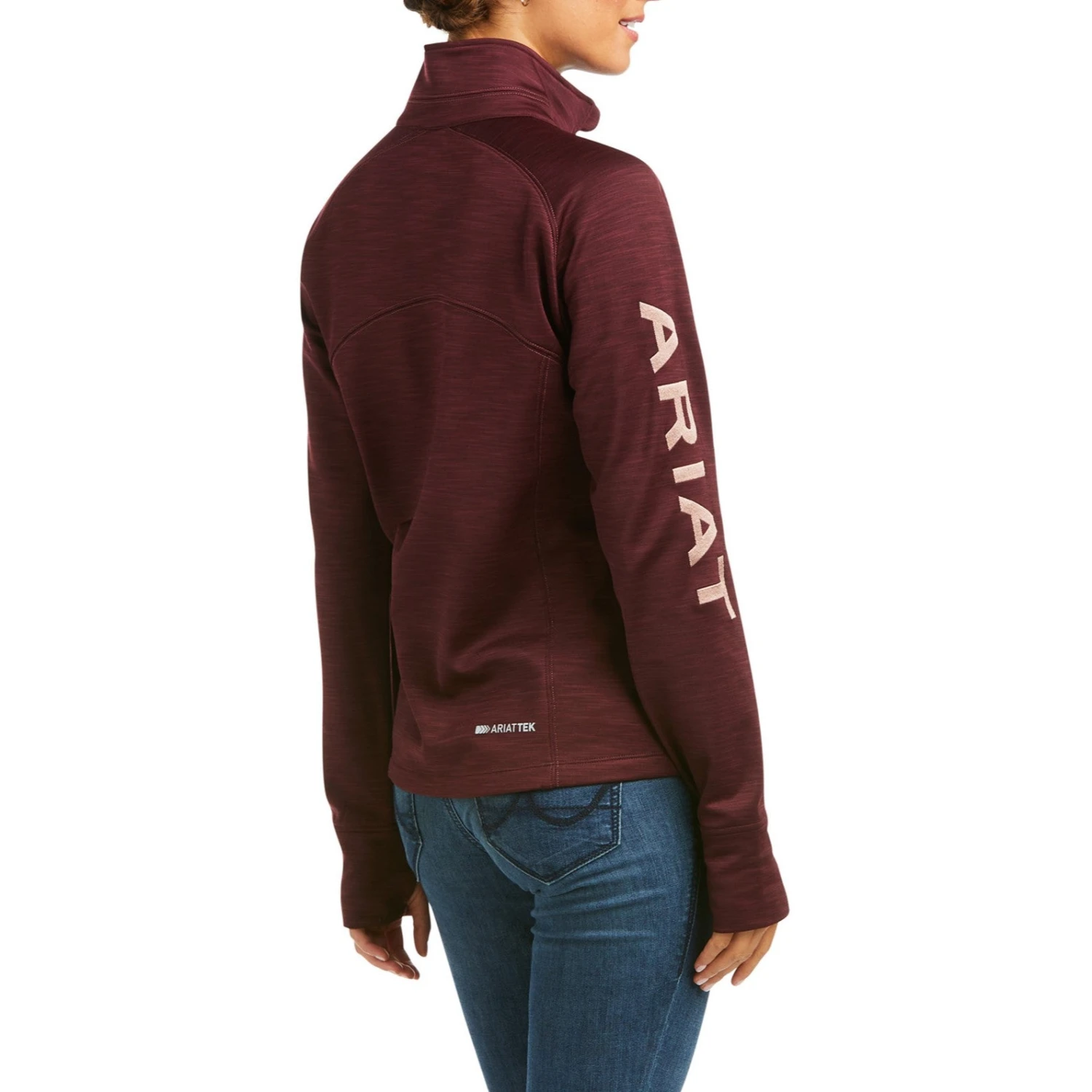 Ariat Ladies Windsor Wine TEK Team Half Zip Sweatshirt 10037626 - Image 2