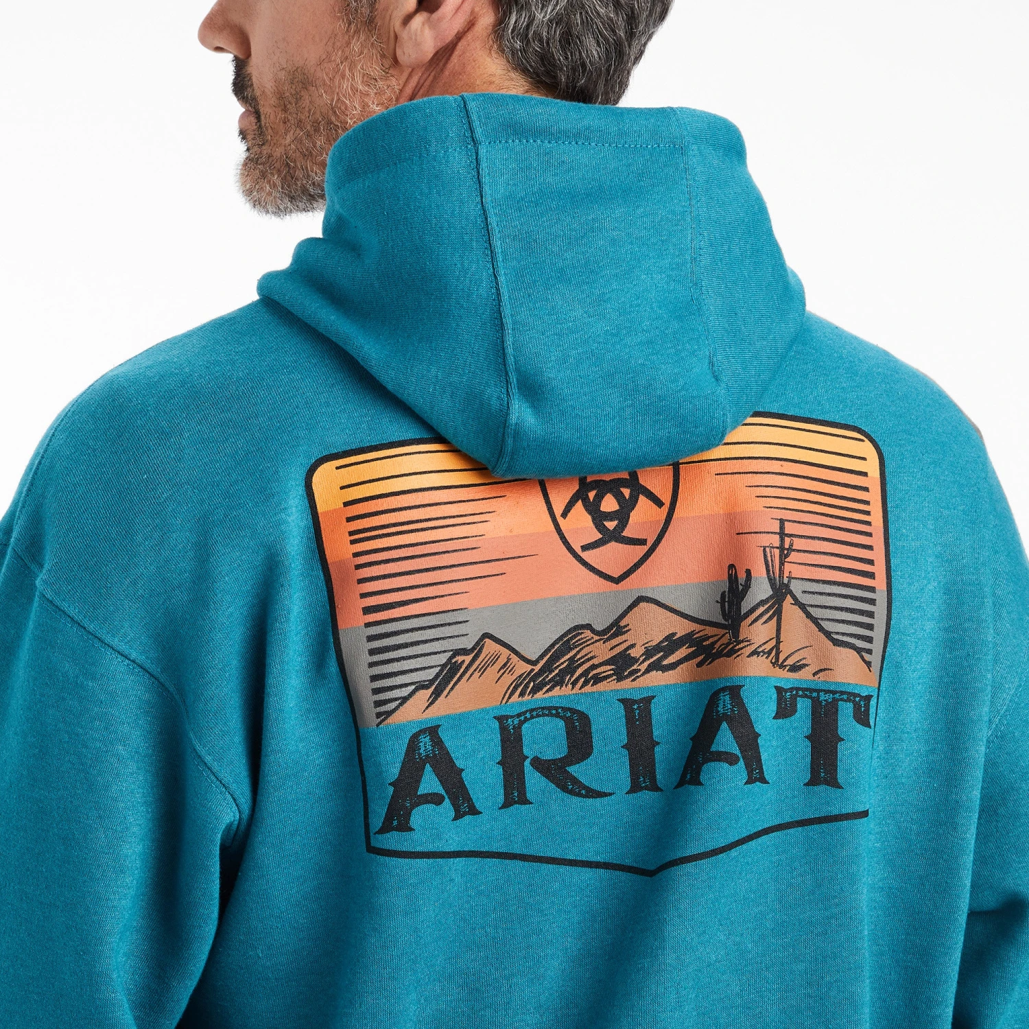 Ariat® Men's Desert Sun Ocean Depths Hooded Sweatshirt 10041726 - Image 3