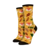 SockSmith Ladies Foxy Fall Yellow Crew Socks WNC2808-YEL