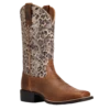 Ariat Ladies Round Up Pearl Brown & Leopard Wide Square 10040363